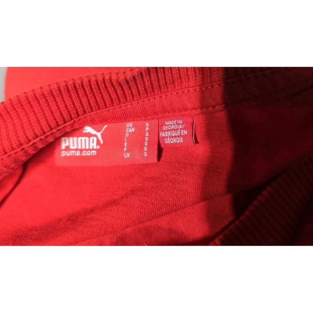 Puma Men's Small Red T-shirt Soccer Logo Crew Neck